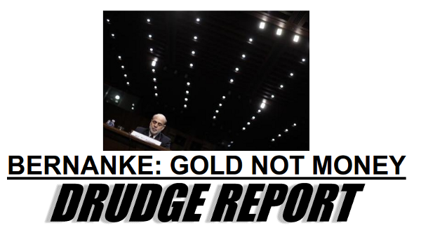 Bernanke says gold is not money