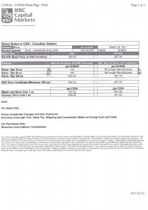 Royal Bank of Canada - No More 10 or 20 oz silver bars Royal Bank of Canada Says No More 10 or 20 oz Silver Bars